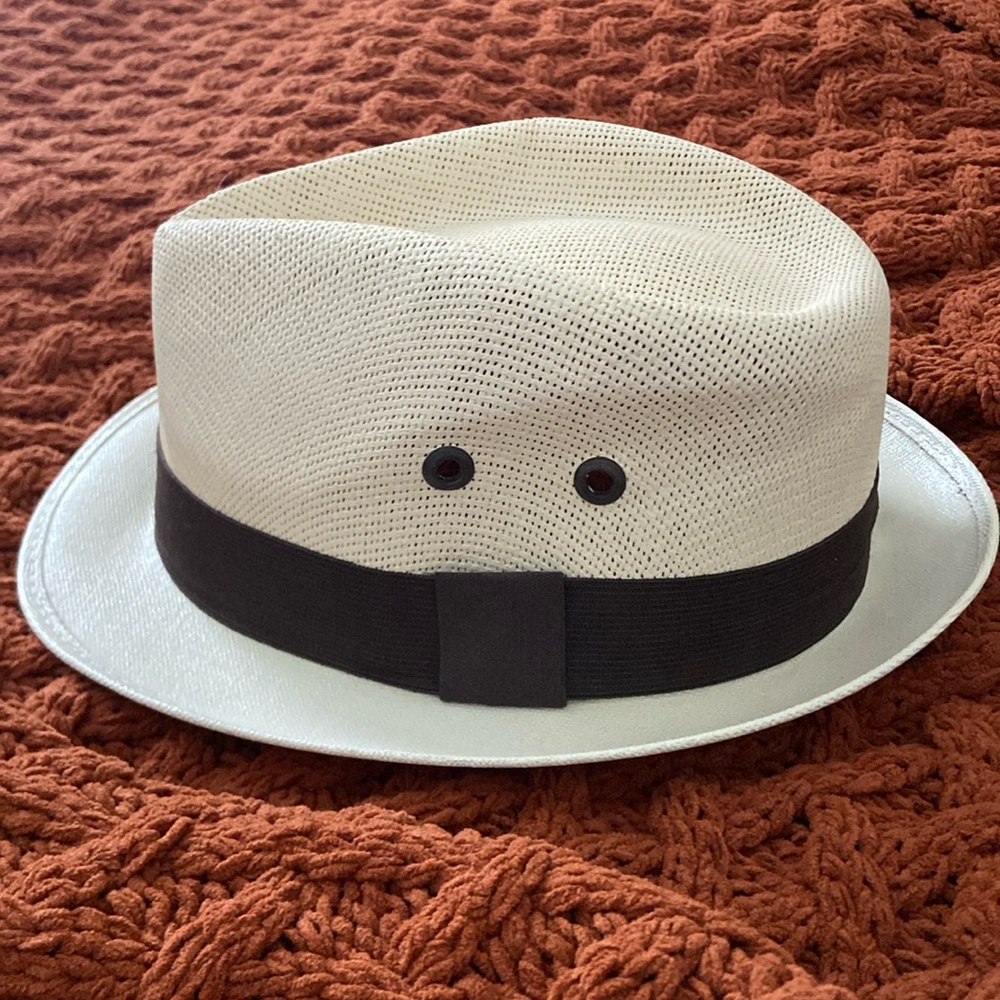 Stylish Cream Fedora with Brown Band